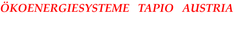 KOENERGIESYSTEME   TAPIO   AUSTRIA RAPPRESENTANTE GENERALE TAPIO per l'Austria Germania, Svizzera, Croazia , Slovenia